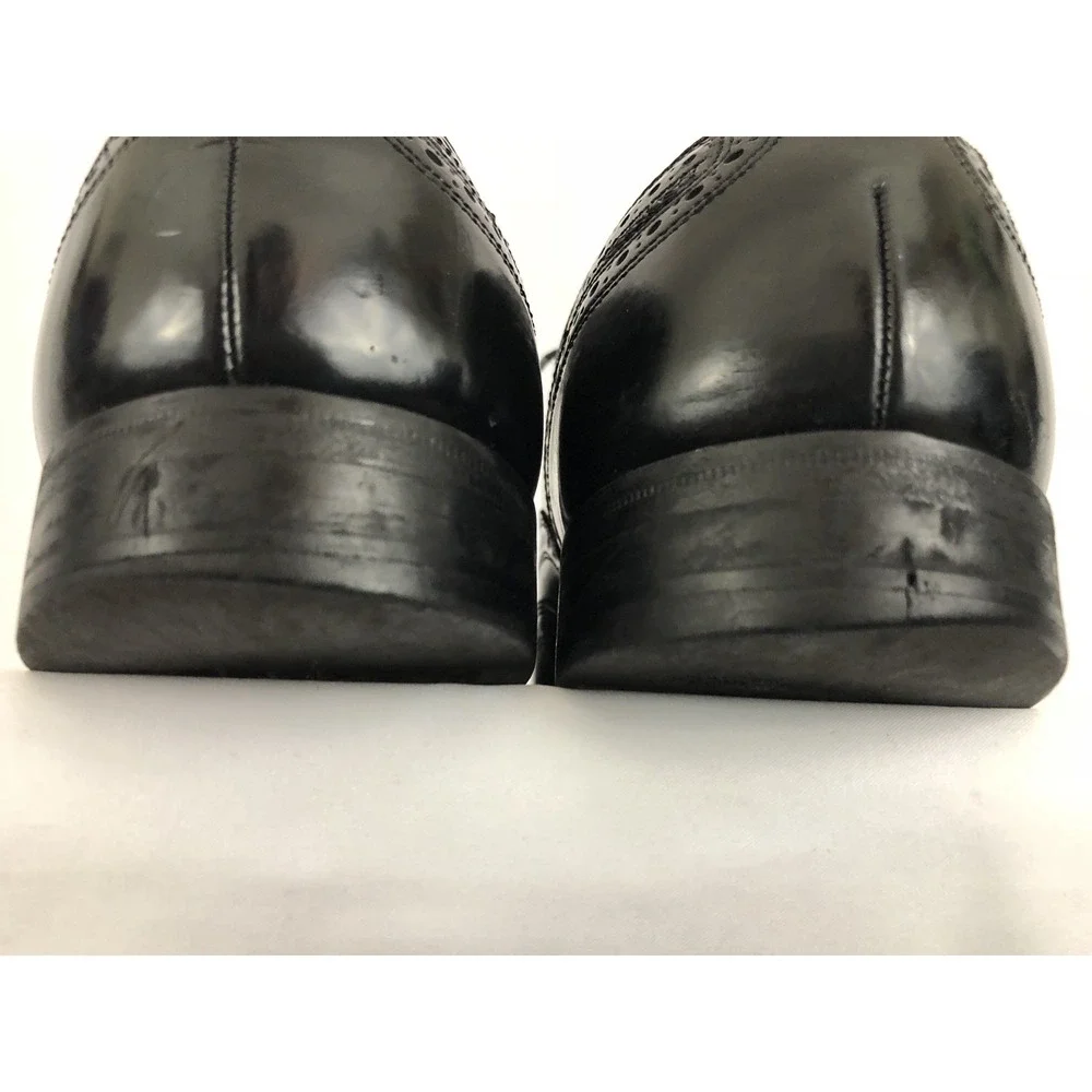 Florsheim Mens Black Leather Wingtip Lace Up Dress Shoes Size 9 D‎ SH251